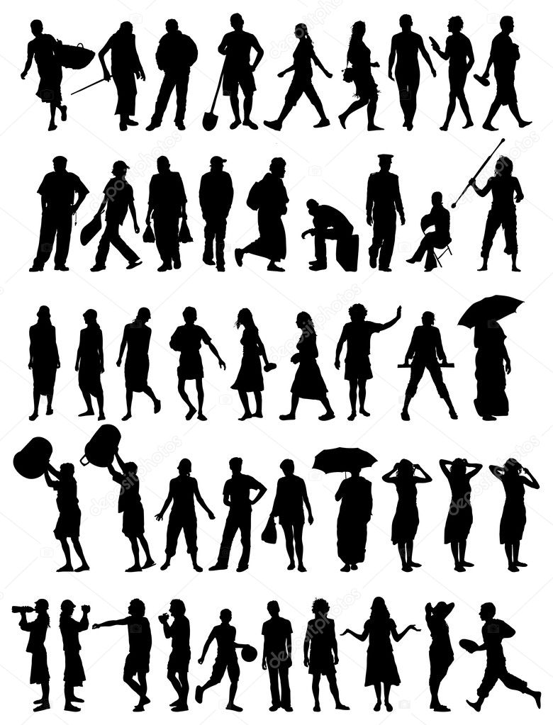 Vector silhouettes Stock Vector by ©OlgaTropinina 10093645