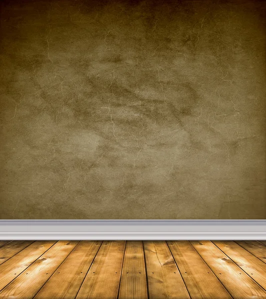 むき出しの床と空の茶色の部屋 — ストック写真