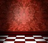 Vörös damaszt szoba