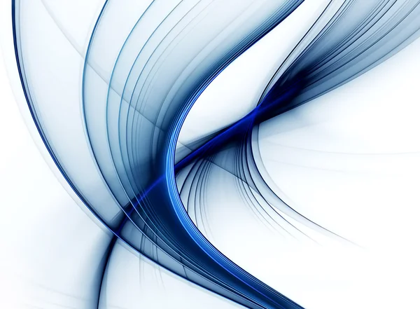 Абстрактний синій струмок, хвилясті лінії на білому — стокове фото