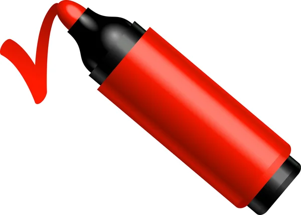 Κόκκινο στυλό κάνει ένα σήμα — Διανυσματικό Αρχείο