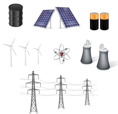 Various sources of energy vector illustration clipart