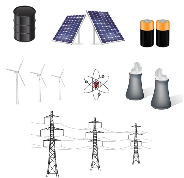 Różnych źródeł energii ilustracji wektorowych — Wektor stockowy