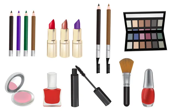 Make-up en cosmetica vector illustratie — Stockvector
