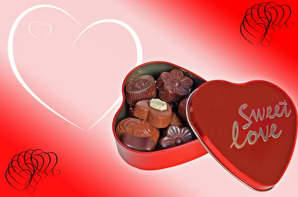 Coração de chocolates — Fotografia de Stock