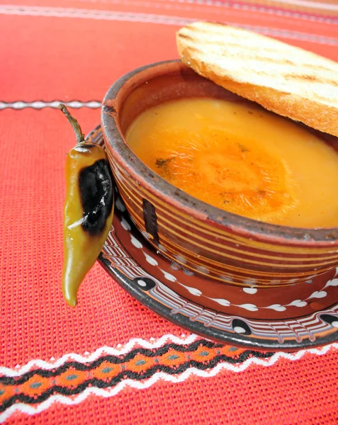 Zupa fasolowa - zdrowe tradycyjne bułgarskie jedzenie — Zdjęcie stockowe