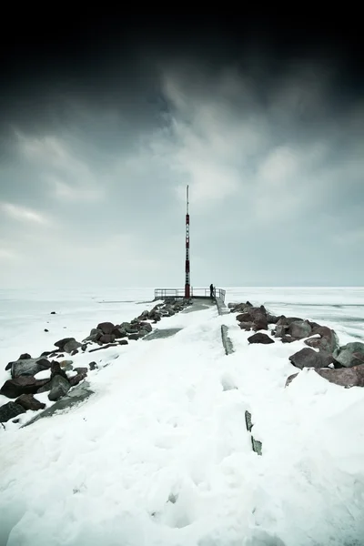 Χιονισμένο τα pier — Φωτογραφία Αρχείου