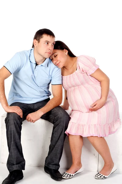 Οικογένεια, ευτυχία, εγκυμοσύνη — Φωτογραφία Αρχείου