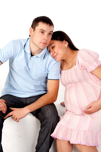 Οικογένεια, ευτυχία, εγκυμοσύνη — Φωτογραφία Αρχείου