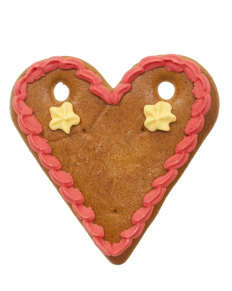 Kalp ile gingerbread — Stok fotoğraf