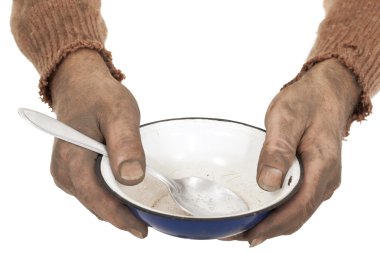Dirty hands with bowl clipart