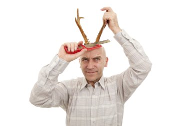 Man with antlers clipart