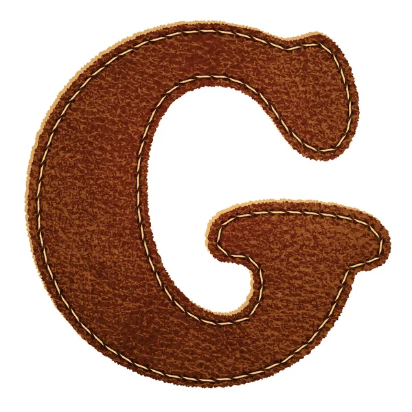 Lederbuchstaben. Leder strukturierten Buchstaben g — Stockvektor