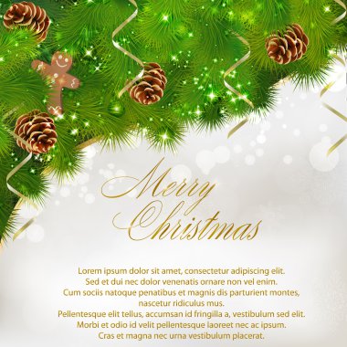 Merry Christmas greeting card clipart