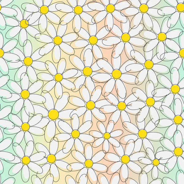 Floral bakgrund med kamomill — Stock vektor