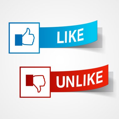 Like and unlike symbols. Thumb up and thumb down signs clipart