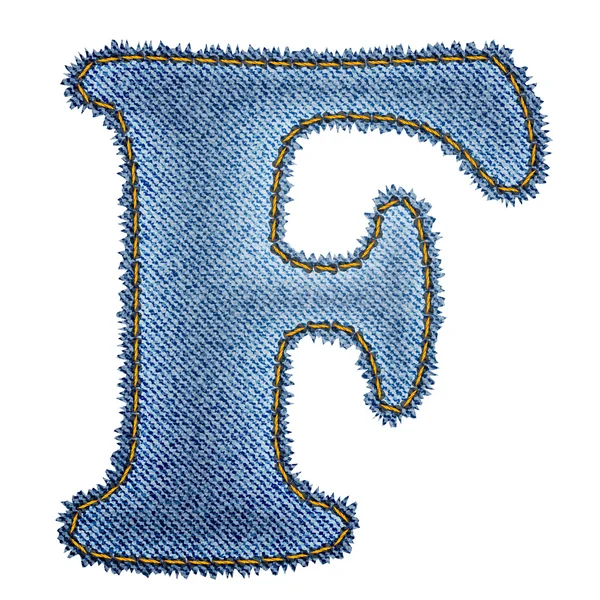 Alphabet Jeans. Denim lettre F — Image vectorielle