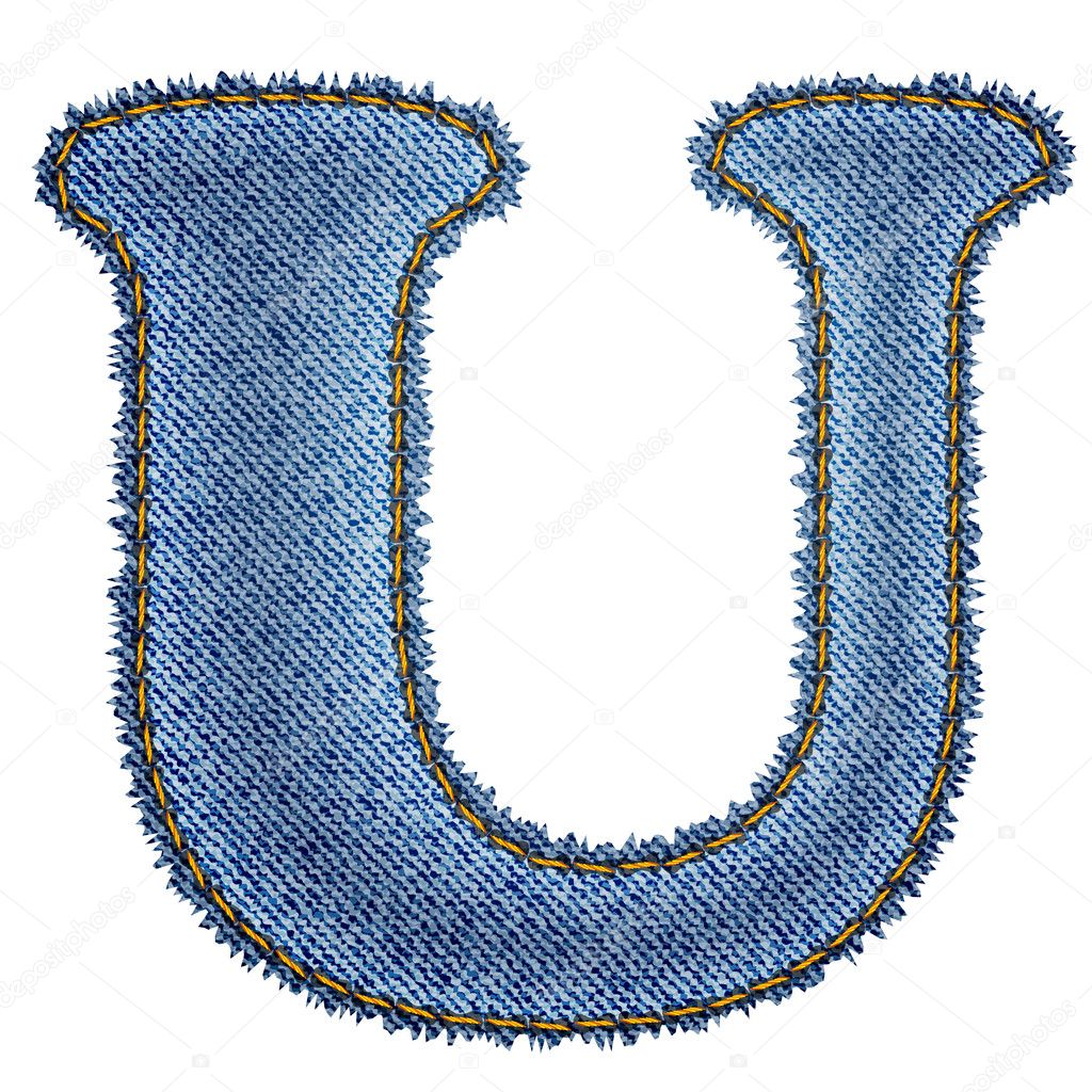 Jeans alphabet. Denim letter U Stock Vector by ©L_amica 9370268