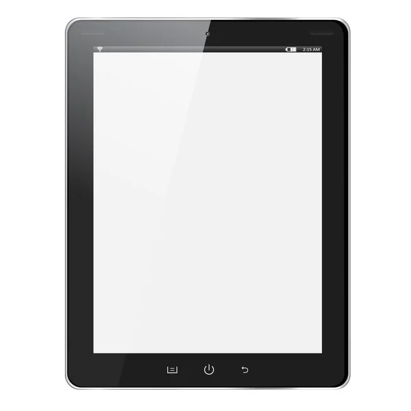 빈 화면 흰색 절연 현실적인 태블릿 pc 컴퓨터 — 스톡 벡터