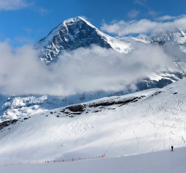 Eiger. Ski resort of Grindelwald in Switzerland. clipart