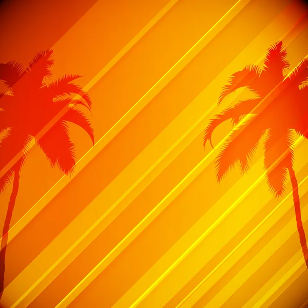 Tropische achtergrond met palmbomen — Stockvector