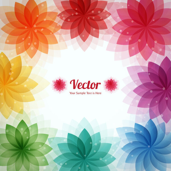 Vector abstract flower frame background