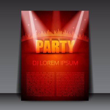 Editable Party Vector Flyer Template clipart