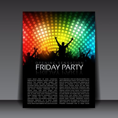 Editable Party Vector Flyer Template clipart