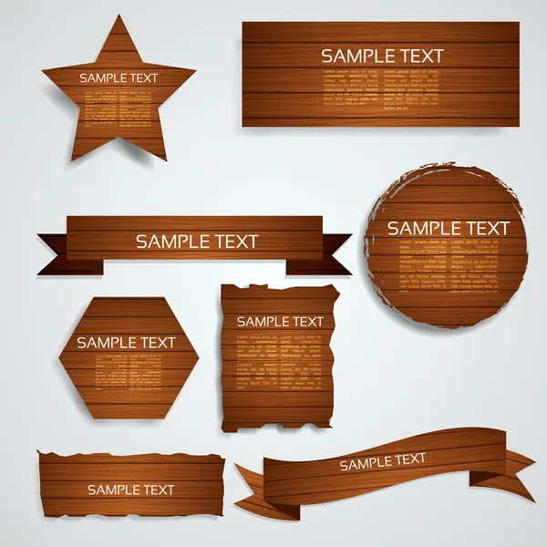 Wood Elements Collection — Stock Vector