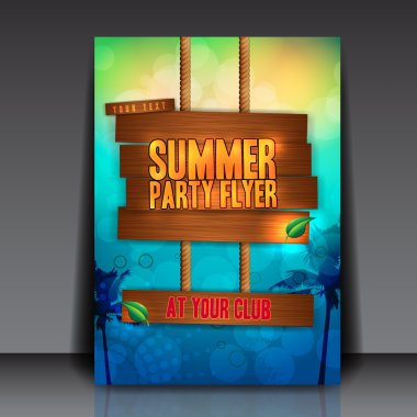 Summer Party Flyer Template clipart