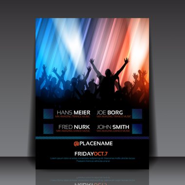 EPS10 Party with Colorful Lights - Flyer Template clipart