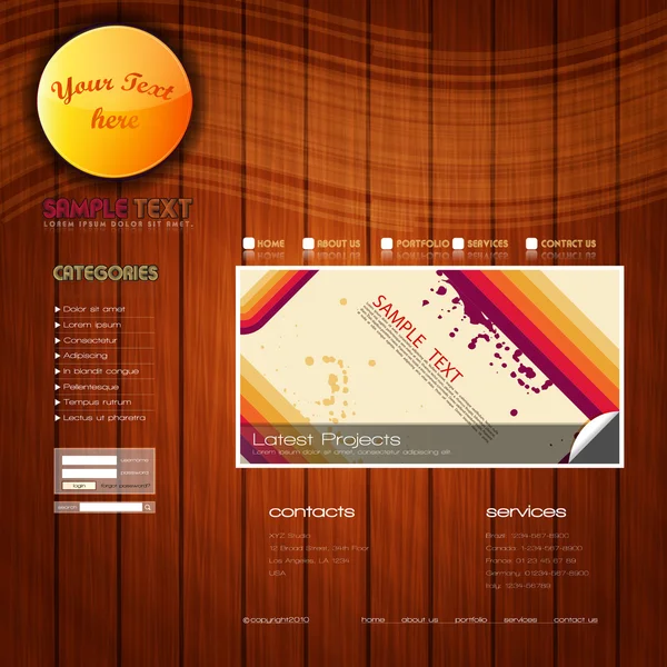 Eps10 πολύχρωμα ιστοσελίδα πρότυπο — Διανυσματικό Αρχείο