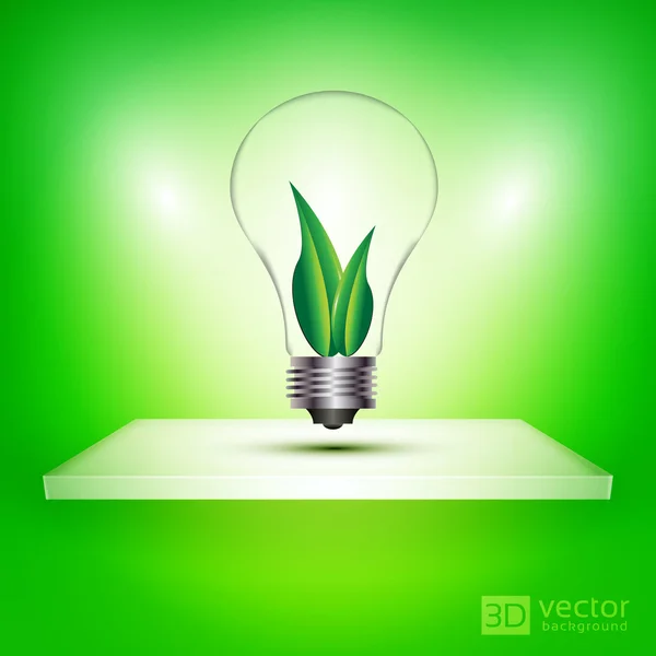 Lâmpada de luz ecológica amigável —  Vetores de Stock