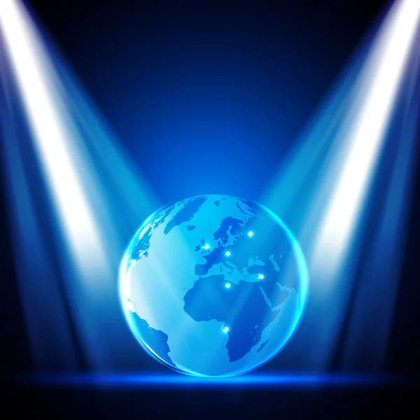 Stage Lights with Globe — Stock Vector