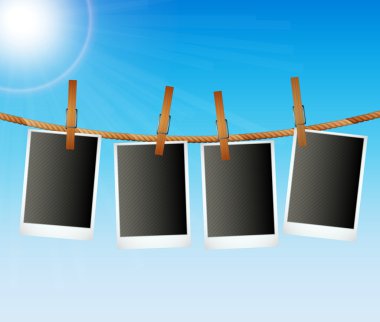 Photo Frames over Sky clipart