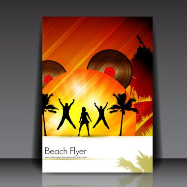 Summer Beach Party Flyer - Vector Design clipart