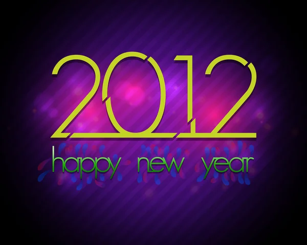 2012 - New Year Card - Colorful Retro Design — Stock Vector