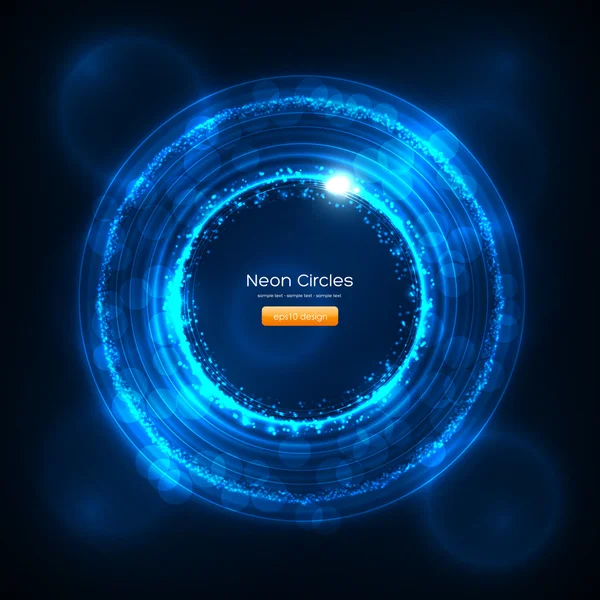 Neon cirkels abstract vector achtergrond — Stockvector