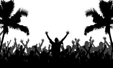 Party with Palm Trees Silhouettes clipart