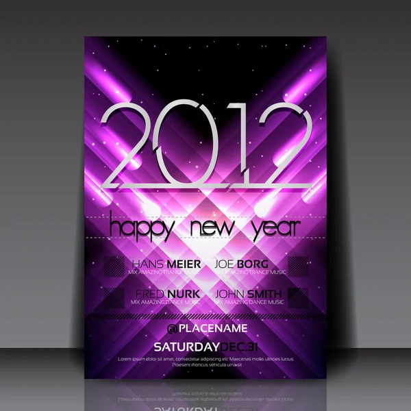 Plantilla de folleto vectorial de año nuevo — Archivo Imágenes Vectoriales