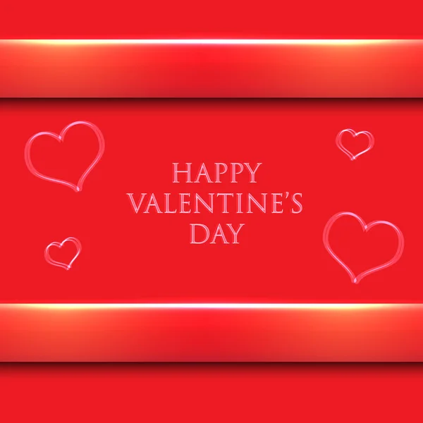 Corazón de papel Valentines tarjeta de día vector de fondo — Vector de stock