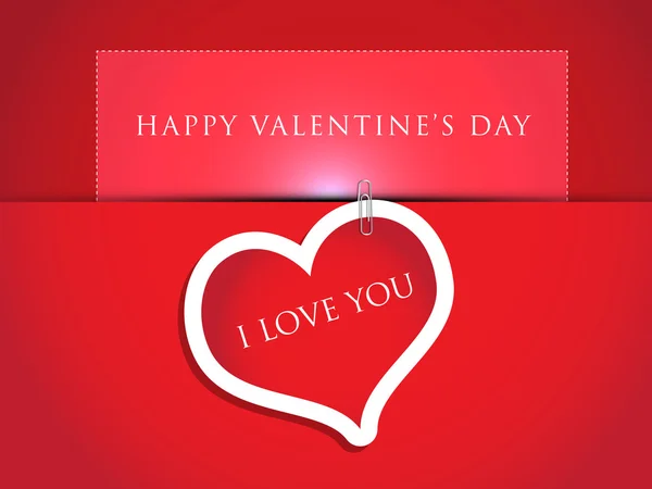 Corazón de papel Valentines tarjeta de día vector de fondo — Vector de stock