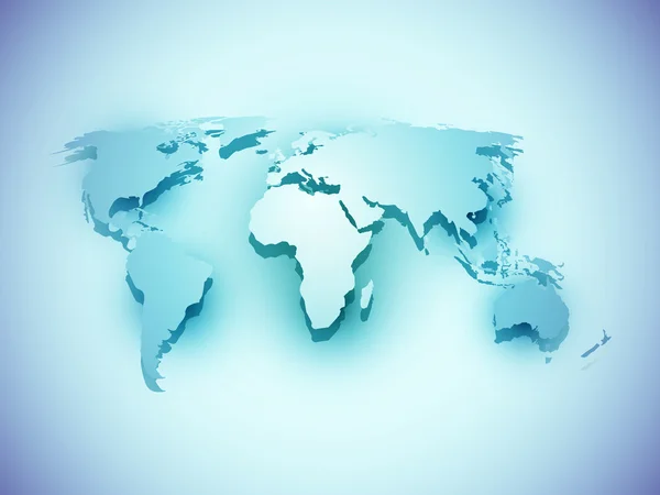 3D mavi Dünya Haritası — Stok Vektör