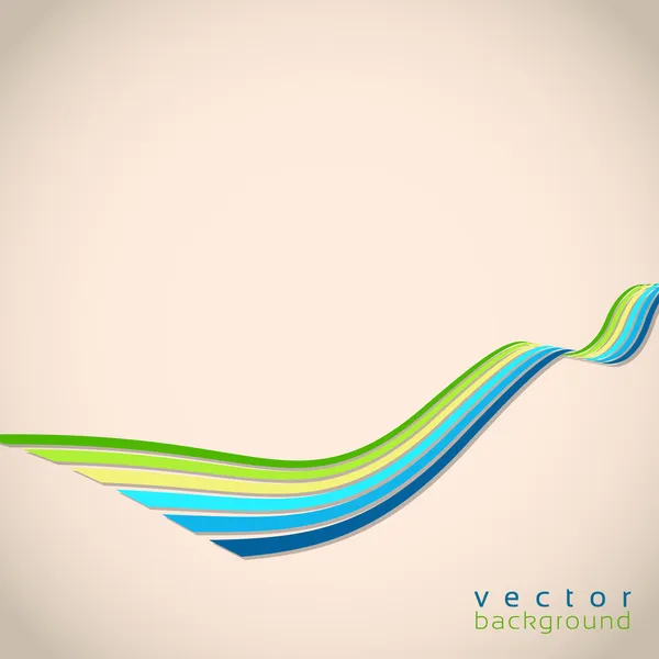 3D vector hullám vonalak retro stílusban — Stock Vector