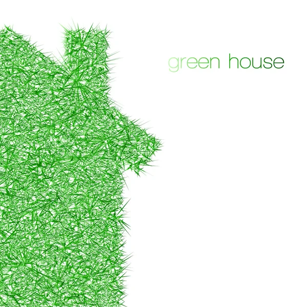 Casa verde no fundo branco — Vetor de Stock