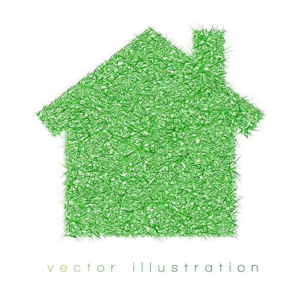 Gröna huset på vit bakgrund — Stock vektor