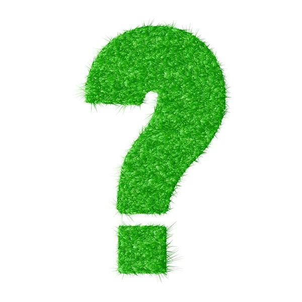 stock vector Question mark made from grass isolated on white background