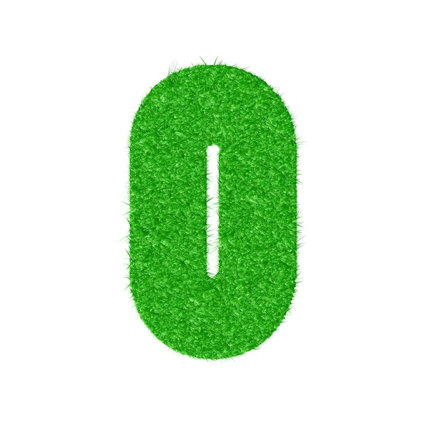 3D číslo 0 - od mé přírodní zelené trávě číslo sbírky — Stockový vektor