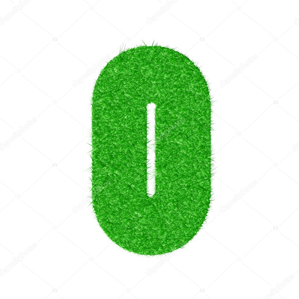 3D number 0 - from my natural green grass number collection