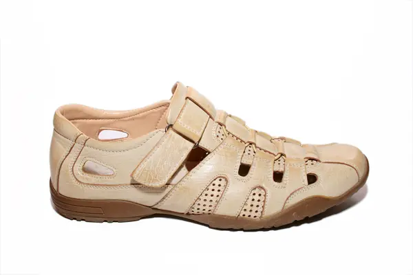 Läder mäns sko, isolerad på vit bakgrund — Stockfoto